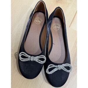 White Mountain “Sashimi” Rhinestone Bow Ballet Flats Size 7.5M - NWOB